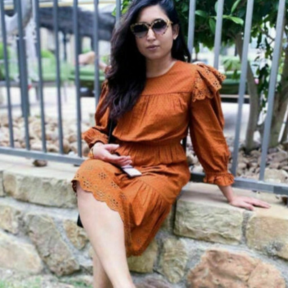 Universal Thread Long Sleeve Ruffle Dress M - Picture 7 of 8